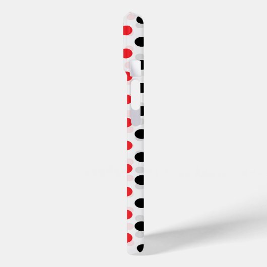 Coques Case-Mate iPhone Rouge noir Pois Textile Motif Design (Verso / Gauche)