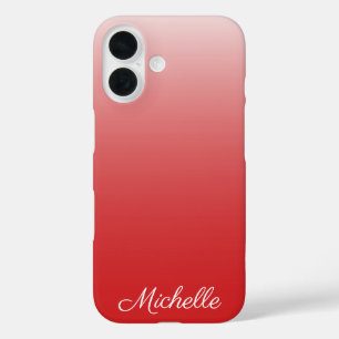 Coques iPhone 16 Rouge ombré dégradé personnalisé