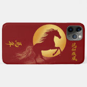 Coques Case-Mate iPhone Rouge & Or Chinois Zodiaque Année du Cheval (Dos (Horizontal))