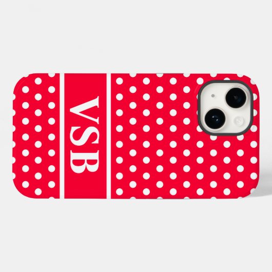 Coques Case-Mate iPhone Rouge Pois rouges (Verso (horizontal))