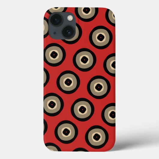 Coques Case-Mate iPhone Rouge rétro classique et Motif noir (Verso)