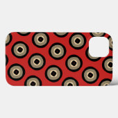 Coques Case-Mate iPhone Rouge rétro classique et Motif noir (Verso (horizontal))
