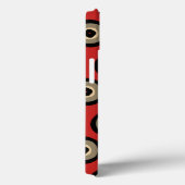 Coques Case-Mate iPhone Rouge rétro classique et Motif noir (Verso / Droite)