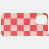 Coques Case-Mate iPhone Rouge rose À damiers En vichy Motif (Verso (horizontal))