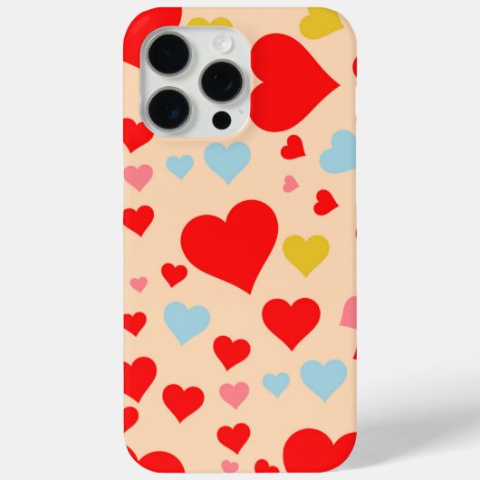 Coques Case-Mate iPhone Rouge rose Bleu Couleur mignonne Coeur simple Patt (Verso)
