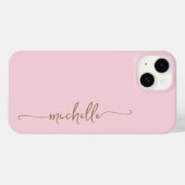 Coques Case-Mate iPhone Rouge rose brillant Stylish Girly Minimal Gold Nam (Verso (horizontal))