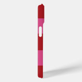 Coques Case-Mate iPhone Rouge rose moderne Motif rayé avec nom (Verso / Droite)
