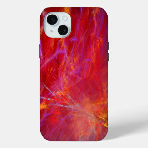 Coque iPhone 15 Mini Rouge sauvage - art abstrait