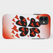 Coques Case-Mate iPhone Rouge sur les coeurs noirs (Dos (Horizontal))