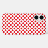 Coques Case-Mate iPhone Rouge sur point Polka blanc (Verso (horizontal))
