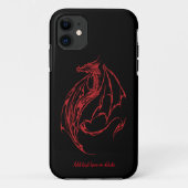 Coques Case-Mate iPhone Rouge Tribal Dragon Noir (Dos)