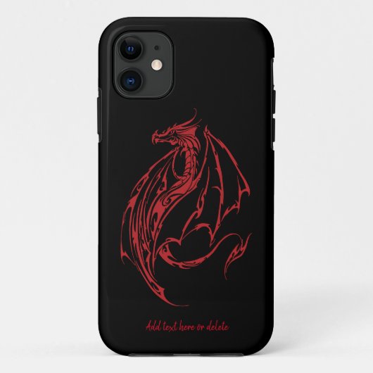 Coques Case-Mate iPhone Rouge Tribal Dragon Noir (Dos)