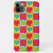 Coques Case-Mate iPhone Rouge Turquoise bleu citron vert Motif Coeurs vert (Dos)