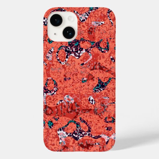 Coques Case-Mate iPhone Rouge Turquoise noir blanc tacheté Résumé graphiqu (Verso)