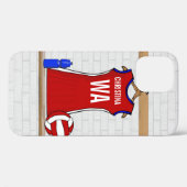 Coques Case-Mate iPhone Rouge uniforme de net-ball fait sur commande avec (Verso (horizontal))