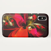 Coques Case-Mate iPhone Rouge Vert Floral Moderne Art Abstrait Motif #02 (Dos (Horizontal))