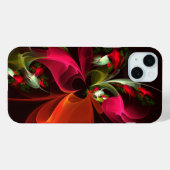 Coques Case-Mate iPhone Rouge Vert Floral Moderne Art Abstrait Motif #02 (Verso (horizontal))