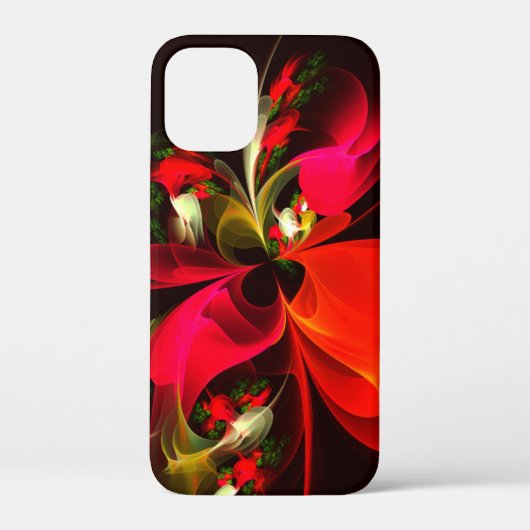 Coques Case-Mate iPhone Rouge Vert Floral Moderne Art Abstrait Motif #02 (Verso)