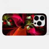 Coques Case-Mate iPhone Rouge Vert Floral Moderne Art Abstrait Motif #02 (Verso (horizontal))