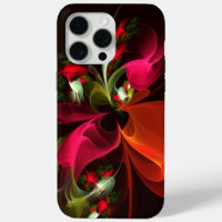 Rouge Vert Floral Moderne Art Abstrait Motif #02