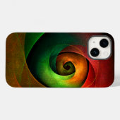 Coques Case-Mate iPhone Rouge Vert Floral Moderne Art Abstrait Motif #21 (Verso (horizontal))