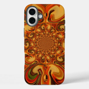 iPhone 16 Plus Case Rouge vert jaune Cool rétro fleurs Vintages design