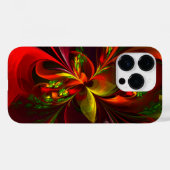Coques Case-Mate iPhone Rouge vert moderne Floral Abstrait Art Motif #05 (Verso (horizontal))