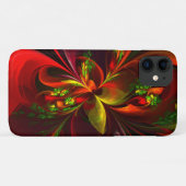 Coques Case-Mate iPhone Rouge vert moderne Floral Abstrait Art Motif #05 (Dos (Horizontal))