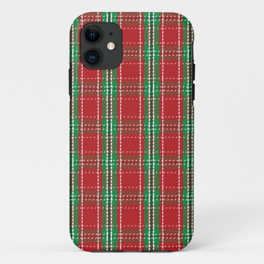 Coques Case-Mate iPhone Rouge vert Noël Plaid Motif (Dos)