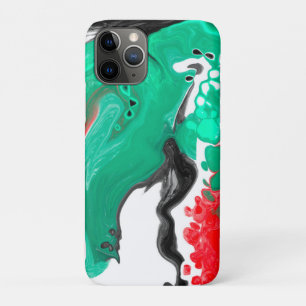 Case-Mate iPhone Case Rouge, vert, noir et Marbre blanc Fluid Art
