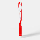 Coques Case-Mate iPhone Rouge Zèbre imprimé avec monogramme (Verso / Gauche)