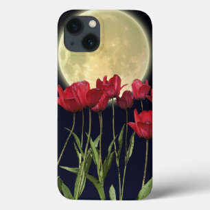 Coques Pour iPhone Rouges Tulipes & Lune Arty iPad Mini Retina Case