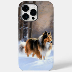 Coque Pour Pour iPhone 14 Pro Max Rough Collie Laisser Neige Noël
