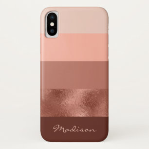 Case-Mate iPhone Case Rougissent les rayures larges d'or rose