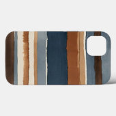 Coques Case-Mate iPhone Rouille bleu denim et rayures marron (Verso (horizontal))