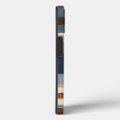 Coques Case-Mate iPhone Rouille bleu denim et rayures marron (Verso / Droite)