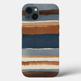 Case-Mate iPhone Case Rouille bleu denim et rayures marron