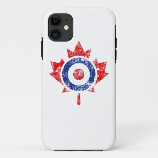Coques Case-Mate iPhone Roundel Canada Curling Hockey Cible Grunge Ice (Dos)