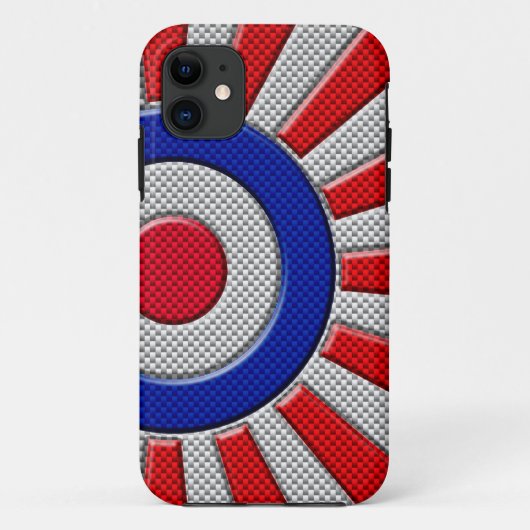 Coques Case-Mate iPhone Roundel Sunburst en fibre de carbone (Dos)