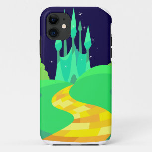 Coque iPhone 11 route en brique jaune