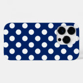 Coques Case-Mate iPhone Royal Bleu Et Blanc Pois Élégant (Verso (horizontal))