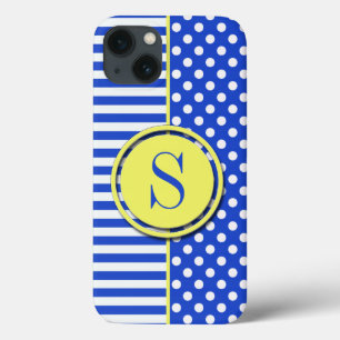 Etui iPhone Case-Mate Royal Blue Combinaison Pois Et Bandes
