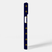 Coques Case-Mate iPhone Royal Blue Fleur De Lis Motif (Verso / Droite)