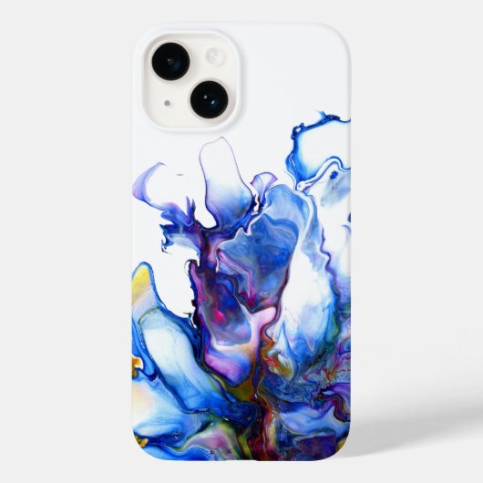 Coques Case-Mate iPhone Royal Blue & Purple Vibrant Fluid Art Abstrait (Verso)