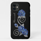 Coques Case-Mate iPhone Royal Blue Roses (Dos)