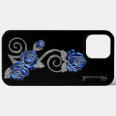 Coques Case-Mate iPhone Royal Blue Roses (Verso (horizontal))