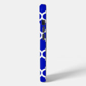 Coques Case-Mate iPhone Royal Blue White Marocain Quatrefoil Motif #5 (Verso / Gauche)