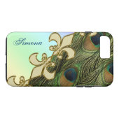 Coques Case-Mate iPhone Royal Fleur-de-lis Peacock iPhone 7 Plus Monogram (Dos (Horizontal))
