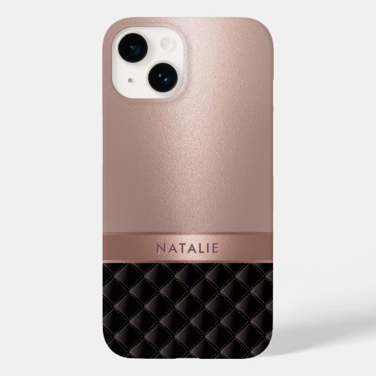 Coques Case-Mate iPhone Royal Luxury Rose Gold Nom personnalisé (Verso)