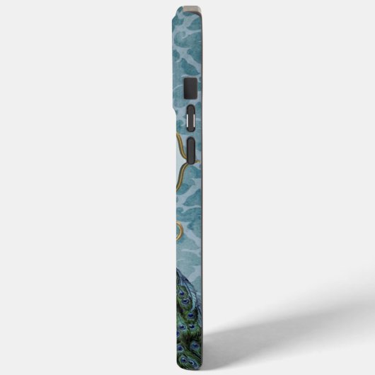 Coques Case-Mate iPhone Royal Peacock (Blue) Monogram iPhone Case (Verso / Gauche)